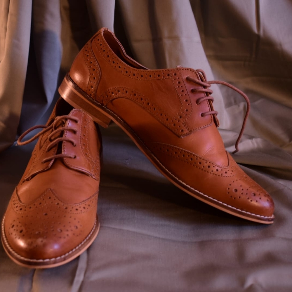 ASOS Women's Oxford shoes, size 8.5, cognac faux leather, never broken in.